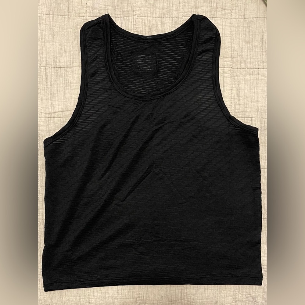 Men’s NDS Cropped Black Mesh Tank Top